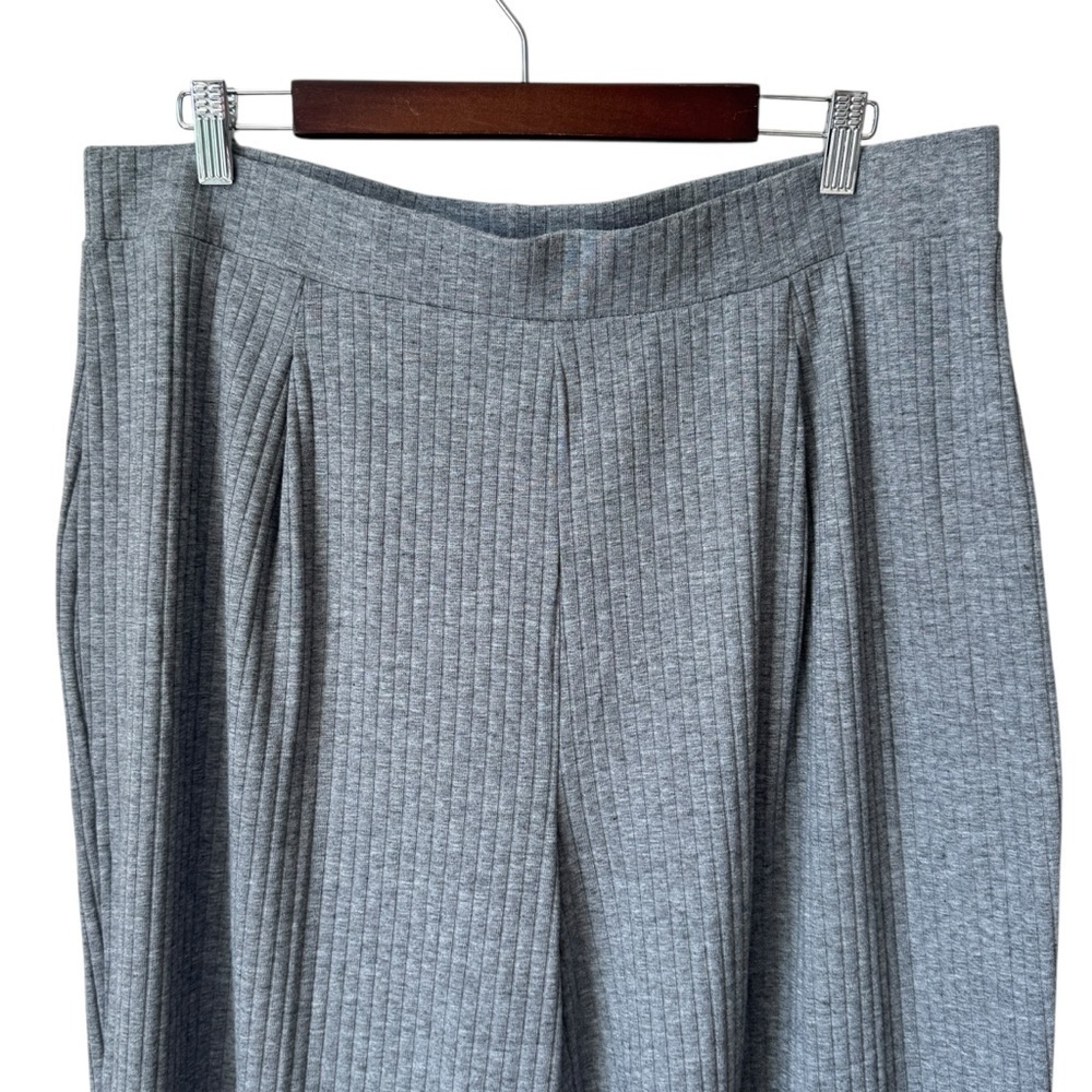 Joe Fresh Wide Leg Ribbed Elastic Waist Loose Fit Grey Pants Women's XL - Picture 2 of 9